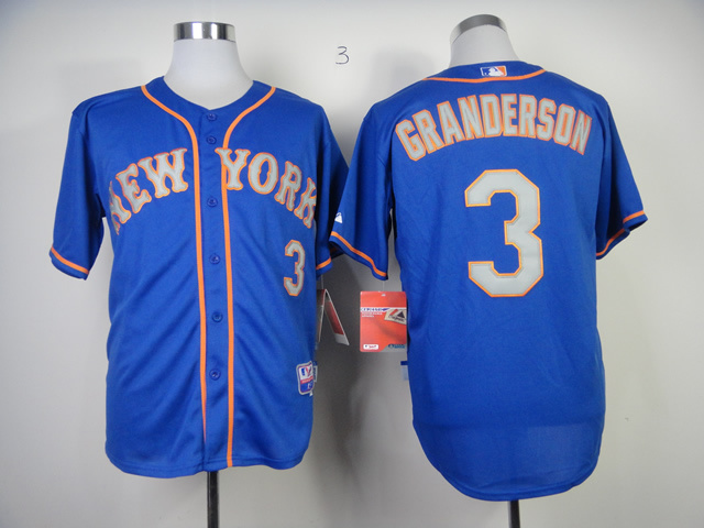 Men New York Mets #3 Granderson Blue MLB Jerseys->->MLB Jersey